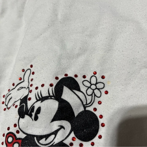Disney Parks Walt Disney World L sparkly Minnie Mouse White Jacket Hoodie Note!! - Picture 13 of 13